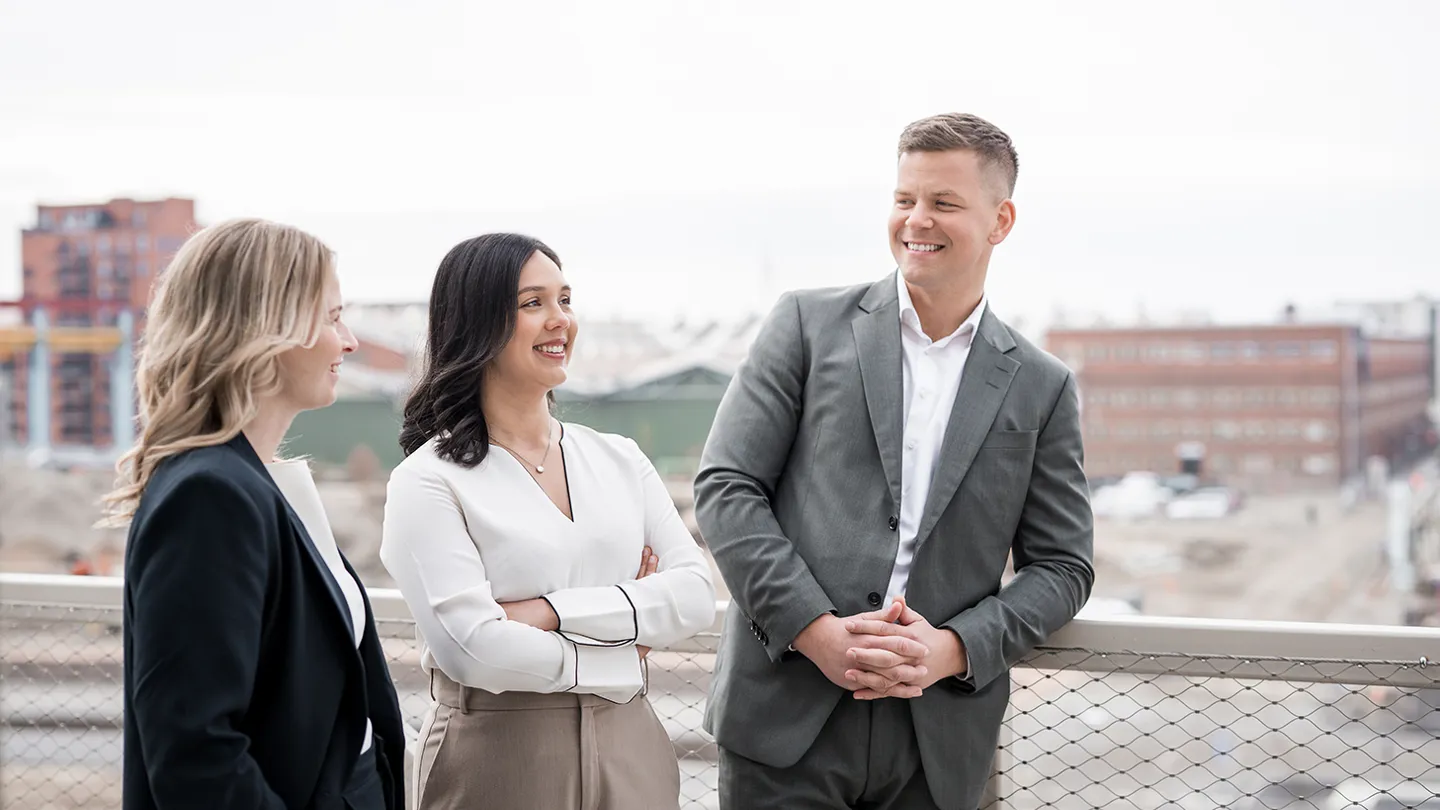 Three employees at Lindahl