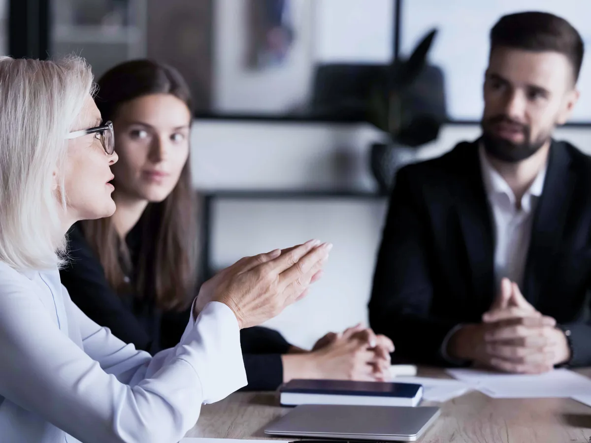 Two women in business meeting